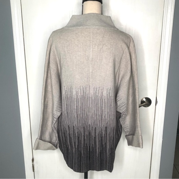 Liquid by Sioni Black/Gray Wrap Cardigan Sz  XL Front Single button Sweater - Picture 6 of 14